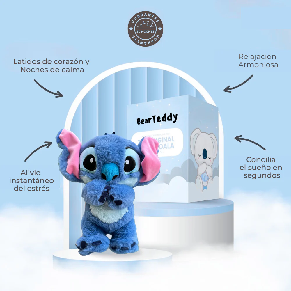Bear Lunna & Teddy - Peluche Stitch del Alivio y Calma Nocturna